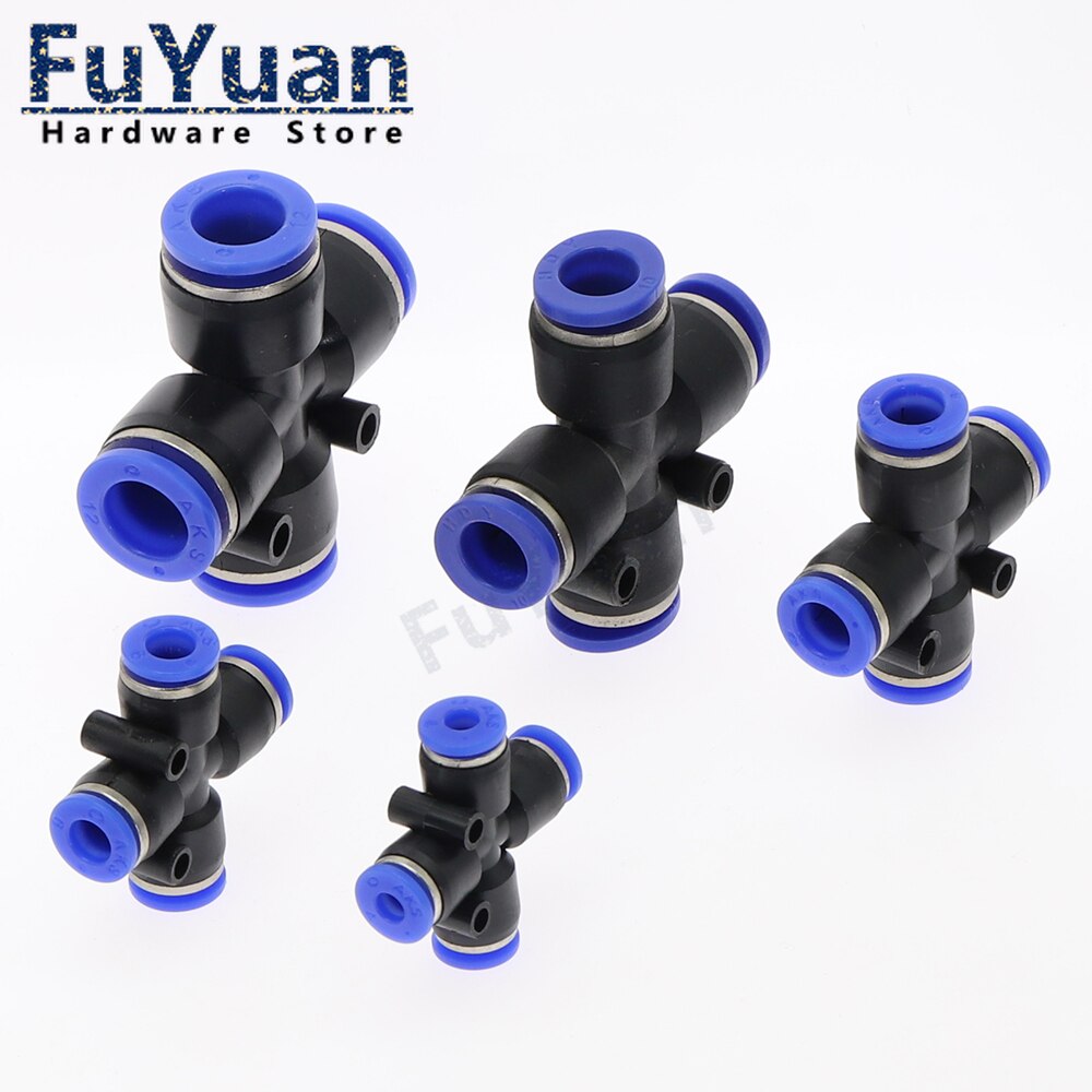 4 Way Cross Shape Equal Pneumatic Union Connector 4mm 6mm 8mm 10mm 12mm OD Hose Tube Push In 4-Port Air Splitter Gas Connector