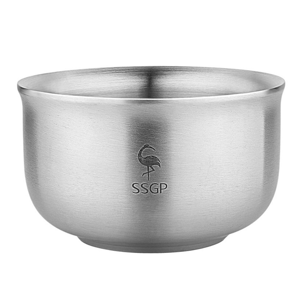 Tazón de acero inoxidable ssgp 304, recipiente doble anti-escaldamiento para alimentos, tazón de arroz coreano, ensalada, fideos instantáneos, tazón de sopa de metal.