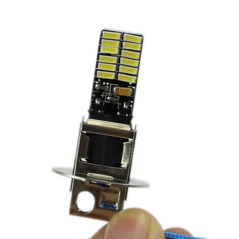 24-SMD-4014 H3 6500K versteckt Xenon Weiß LED-lampen für Nebel Lichter oder Fahren Lampen E7CA