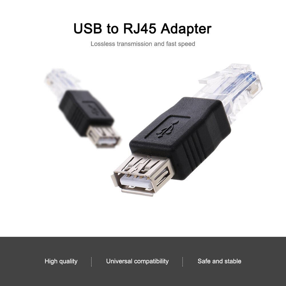Adaptador USB para RJ45 USB2.0 RJ45 Plugue Macho Conector do Adaptador Fêmea para Ethernet