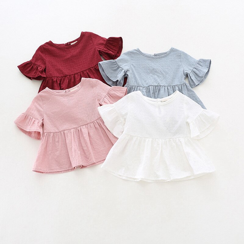 Meisjes t-shirt 4 kleuren zachte katoenen kinderkleding baby meisjes t-shirts peuter zomerkostuums casual meisjes t-shirts