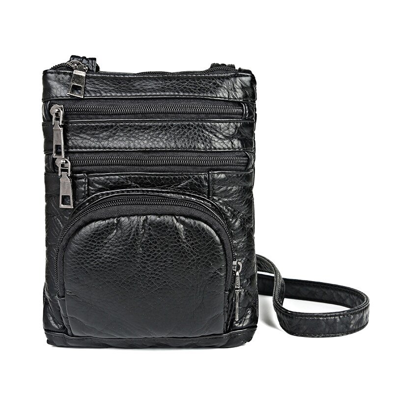 Sacos crossbody para as mulheres do vintage messenger bags meninas multi-bolso bolsas de ombro sacos de telefone de couro lavado pacotes rosa vermelha