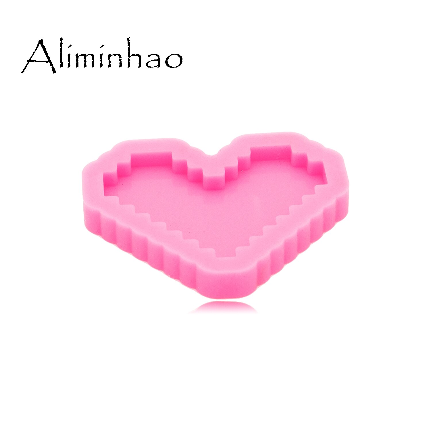 DY0576-Molde de silicona con forma de corazón para fabricación de joyas, molde brillante de 30mm, arcilla polimérica, resina artesanal, epoxi