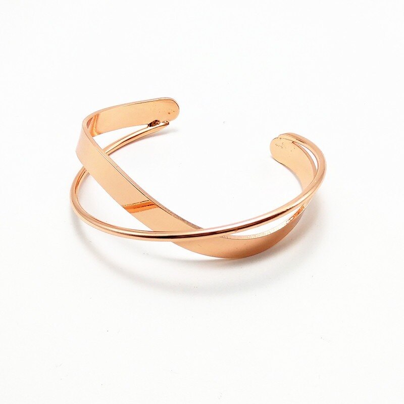 Südkoreas Neue glänzend Doppel-schicht Geometrische Unregelmäßige Kreuz Polieren Dame Armbinde Schmuck Metall retro frauen Armbänder