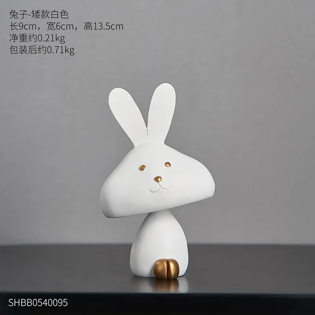 Wedding home decoration resin black and white rabb... – Vicedeal