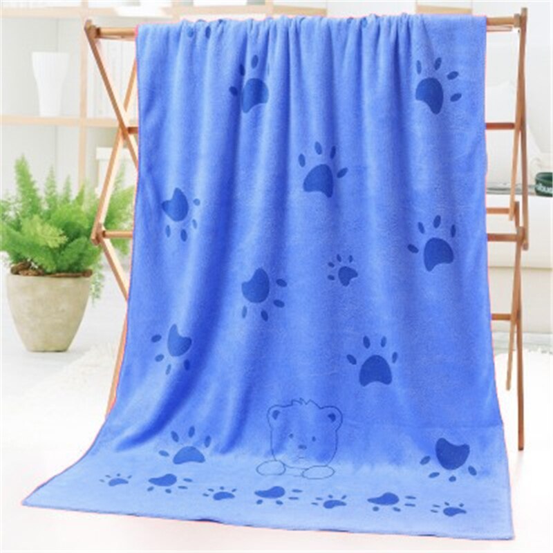 Soft Cartoon Pet Dog Cat Superfine Fiber Bath Towel Fast Dry Puppy Absorbent Hair Washcloth Super Large Supplies Multi-function