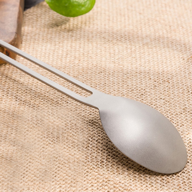 Pure Titanium Spoon Long Handle Spoons Flatware Coffee Drinking Tools Kitchen Gadget 180mm Ti5313