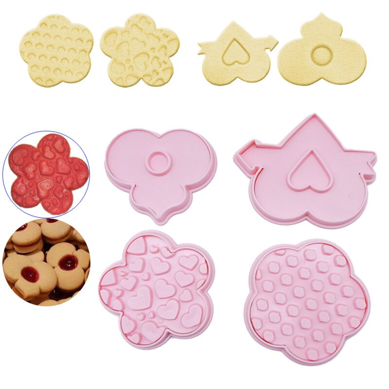 9 slags plastik kiks udstikker fondant kage dekorationsværktøj chokoladeform fondant prægeforme gør-det-selv bageværktøj: A874