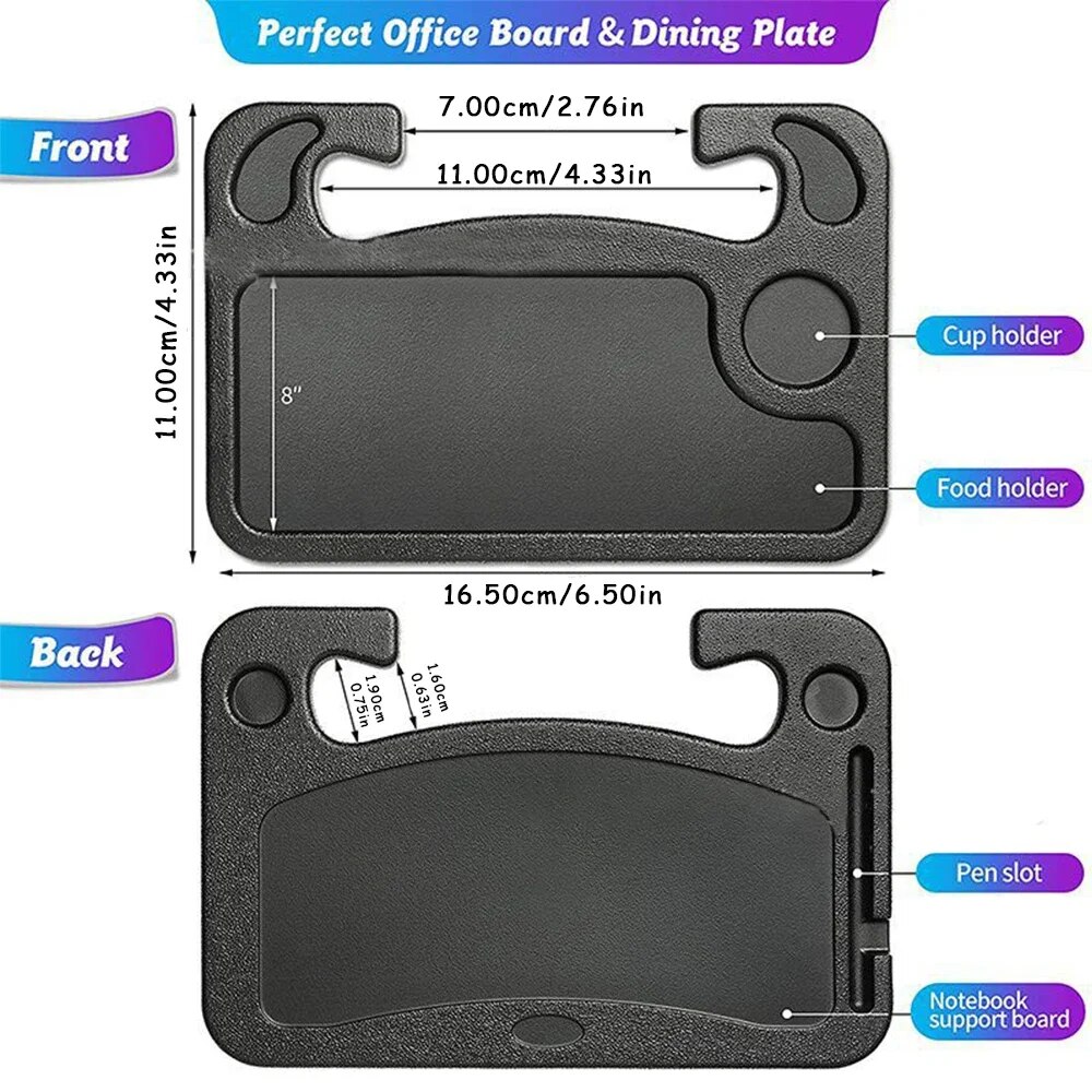 Portabevande universale portatile con tavolo multifunzionale, scrivania, notebook, carrello da lavoro, portabevande, caffè, volante per auto