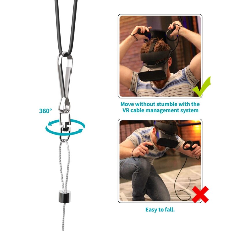 Vr Sistema de Gerenciamento de Cabo Retrátil, acessórios de Gerenciamento de Cabo de Fio de Teto Para Htc Viva Realidade Virtual/Htc Vive Pro/Ocul