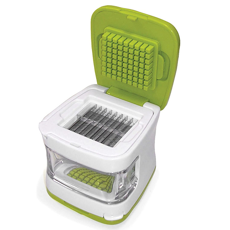 Plastic Garlic Cutter 2 in 1 Garlic Press Garlic Crusher Cube Kitchen Tools: army green