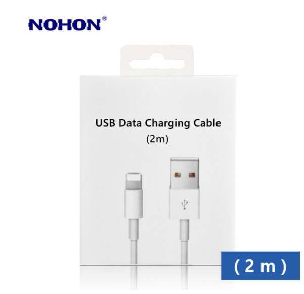 1m 2m Original USB Daten Ladekabel für iPhone kabel 6S 6 7 8 Plus 11 Profi XS Max X XR SE 5S 5C 5 USB Ladegerät Kabel: 2M