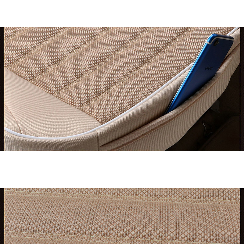 Flax Car Seat Cover Protector Washable Linen Front Seat Cushion Ultra-Luxury Breathable Pad Mat for Interior Truck Suv Van MPV
