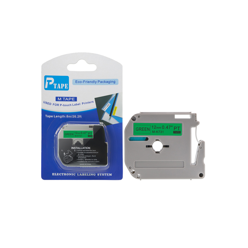Compatible for Brother 30PCS M-K231 MK-231 Black on White 12mm*8M Label Tapes for Brother p touch Printers PT-80 PT-70 PT-60: Black-Green