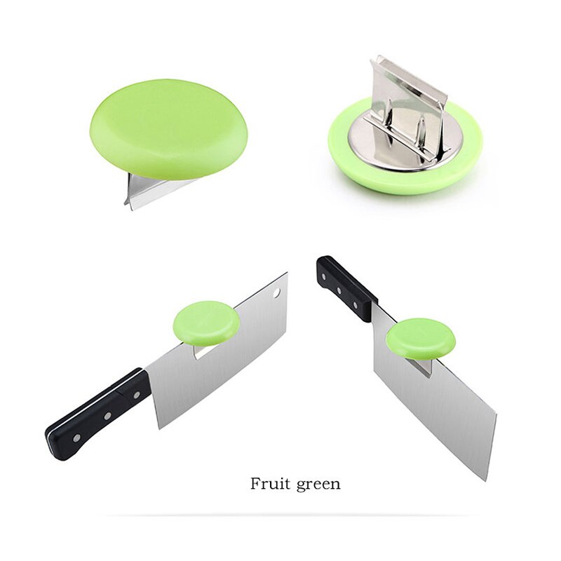 vegetable cutting aid Stainless steel bone-assisted artifact Blade back knife blade knife holder kitchen Supplies Tools: Green