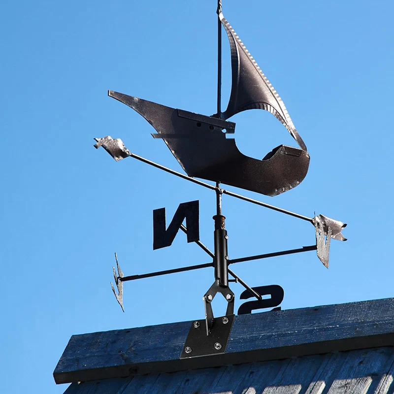 Supporto per tetto Weathervane, palette meteorologiche per palo di montaggio della stazione meteorologica dell'iarda staffa a palette del vento addensata regolabile con Hardware