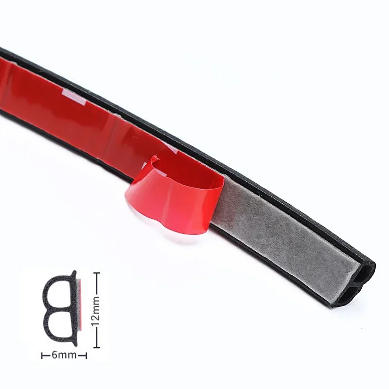 4 meter vorm B P Z Big D autodeurafdichtingsstrip EPDM-rubber Geluidsisolatie Tochtstrip Geluiddichte autodichting Sterke lijm: Rood