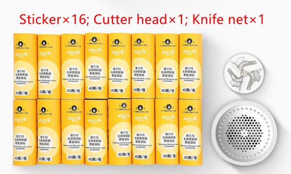 Xiaomi Deerma Draagbare Lint Remover Haarbal Trimmer Trui Remover 7000r/min Motor Trimmer Verborgen Sticky Haar Buis: 16PCS