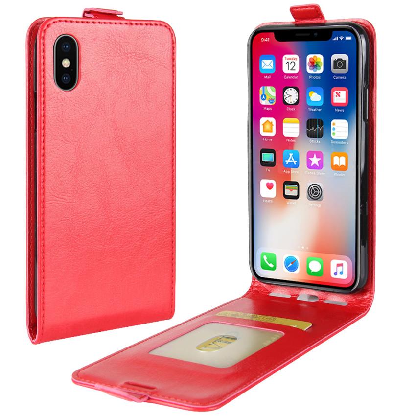 Xiaomi redmi 7a kotelon kansi läppä nahkakotelo xiaomi redmi 7a:lle pystysuora suojus xiaomi redmi 7a: lle korttipidikkeellä: Punainen 2
