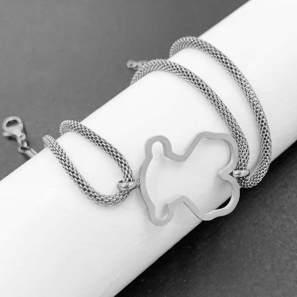 Women Bear Bracelet Simple and Generous Hollow Titanium Steel Jewelry Best for Friend