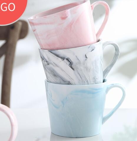 Pintado a mano del Monograma de Oro Natural De Mármol Señor y La Señora Del Té taza de Leche Taza Creativa Taza de Café de Porcelana Del Aniversario de Boda