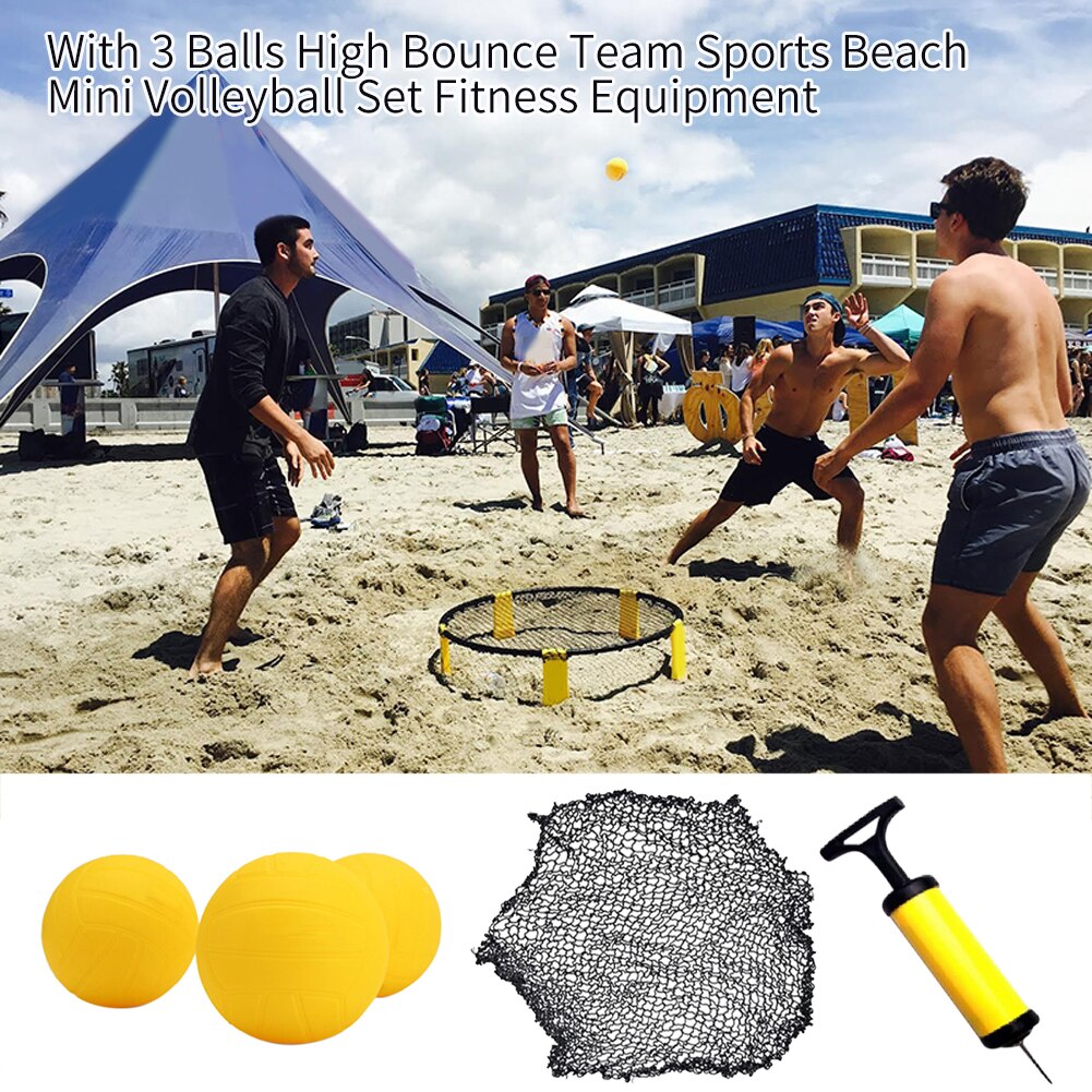 Pump Net Outdoor Mini Volleyball Set Team Sports Family Yard High Bounce Fun Lawn Fitness Equipment Game With 3 Balls Beach