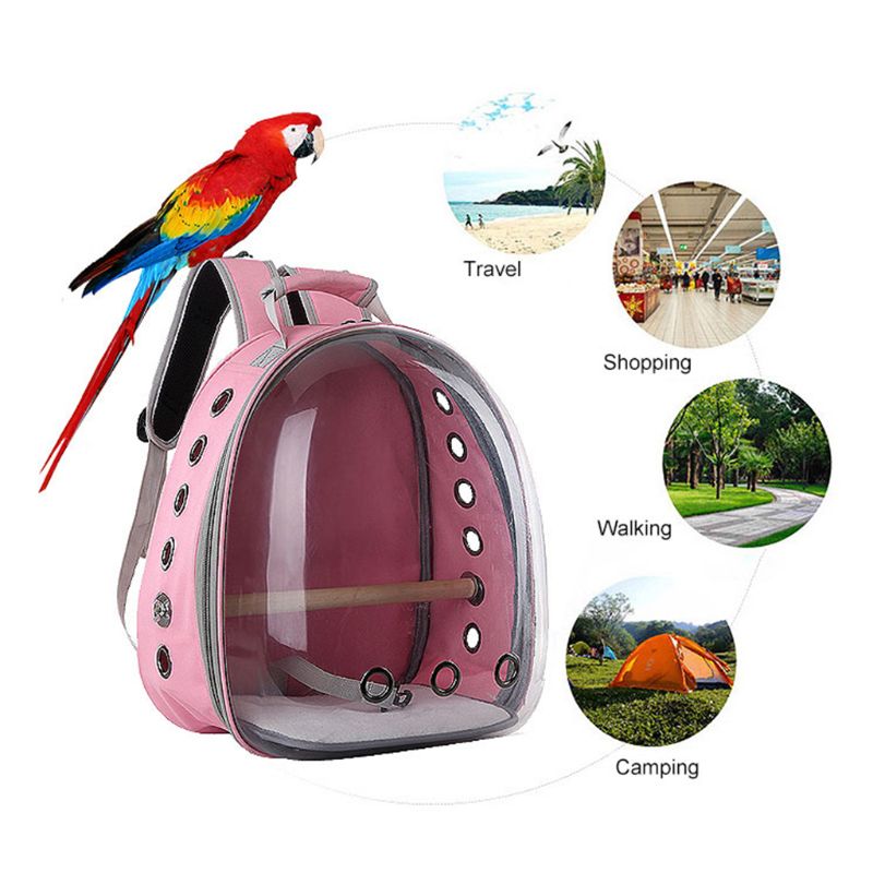 Kæledyr papegøje bærer fugl / kat rejsetaske plads kapsel gennemsigtig rygsæk åndbar 360 ° sightseeing