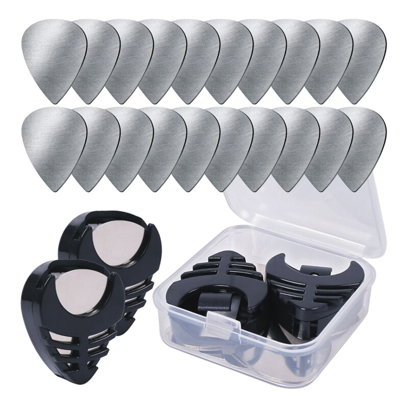 Púas de Metal en forma de corazón de acero inoxidable, 20 piezas, para bajo eléctrico, suministros de gran rendimiento