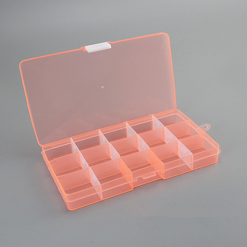 1Pc 15 Slots Milieuvriendelijke Plastic Vierkante Huishouden Opbergdoos Case Oorbel Sieraden Container Thuis Organisator Kleurrijke Doos: D