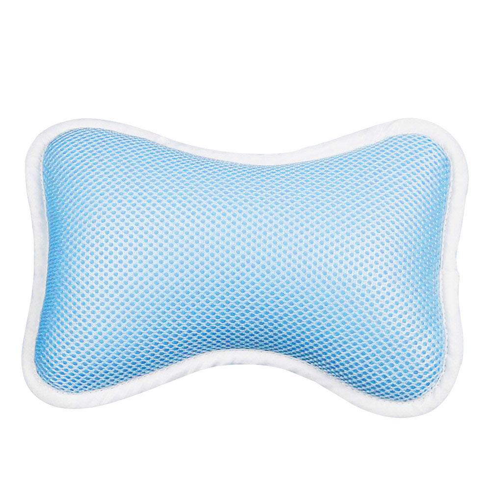 Newest Bath Pillow SPA Pillow with 2 Large Suction Cups Head Holder Nape Firmly Attaches to Bathtub #BW: Light Blue