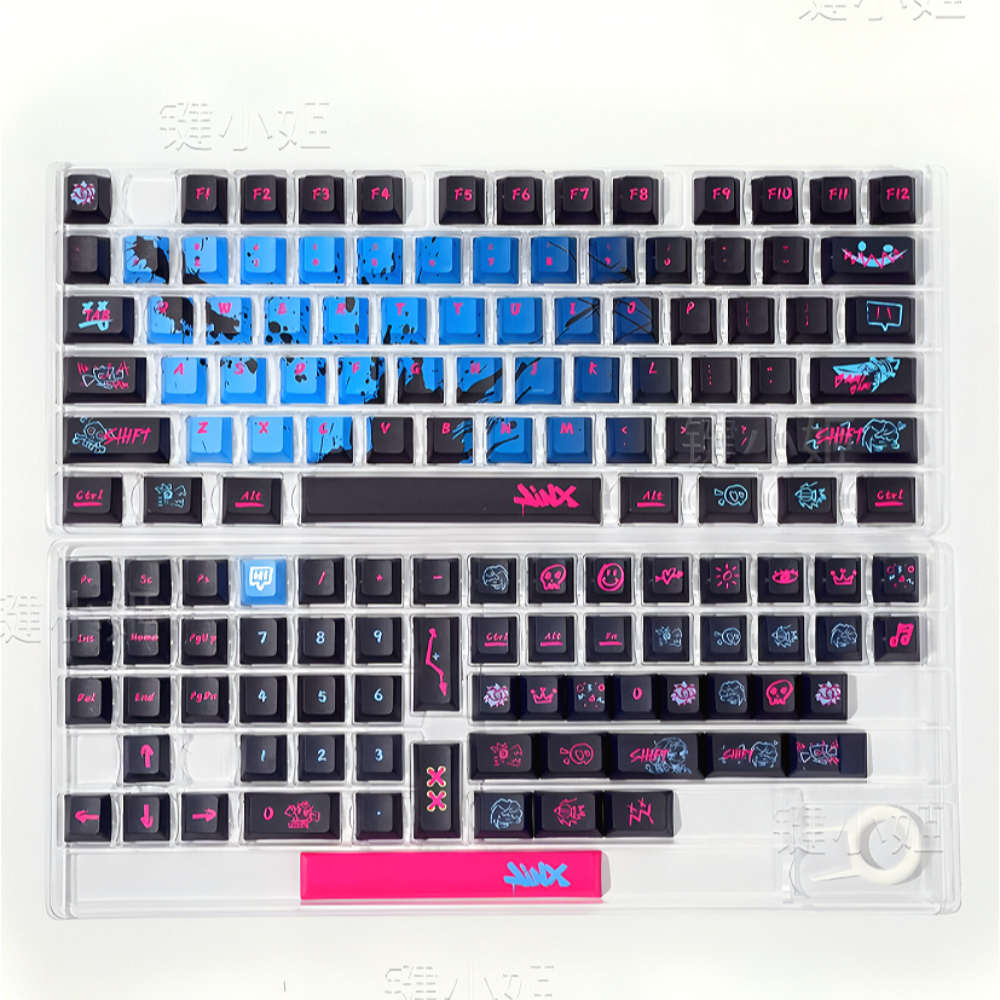 Jinx Personality Key Cap Set PBT 137 Key Gaming Key Cap for 60/84/98/108 Mechanical Keyboard Profile MX Switch: Default Title