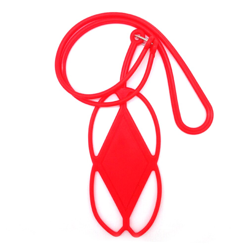 Sangle de cou collier fronde pour Smartphone universel Silicone téléphone portable porte-lanière housse téléphone avec Stra: red