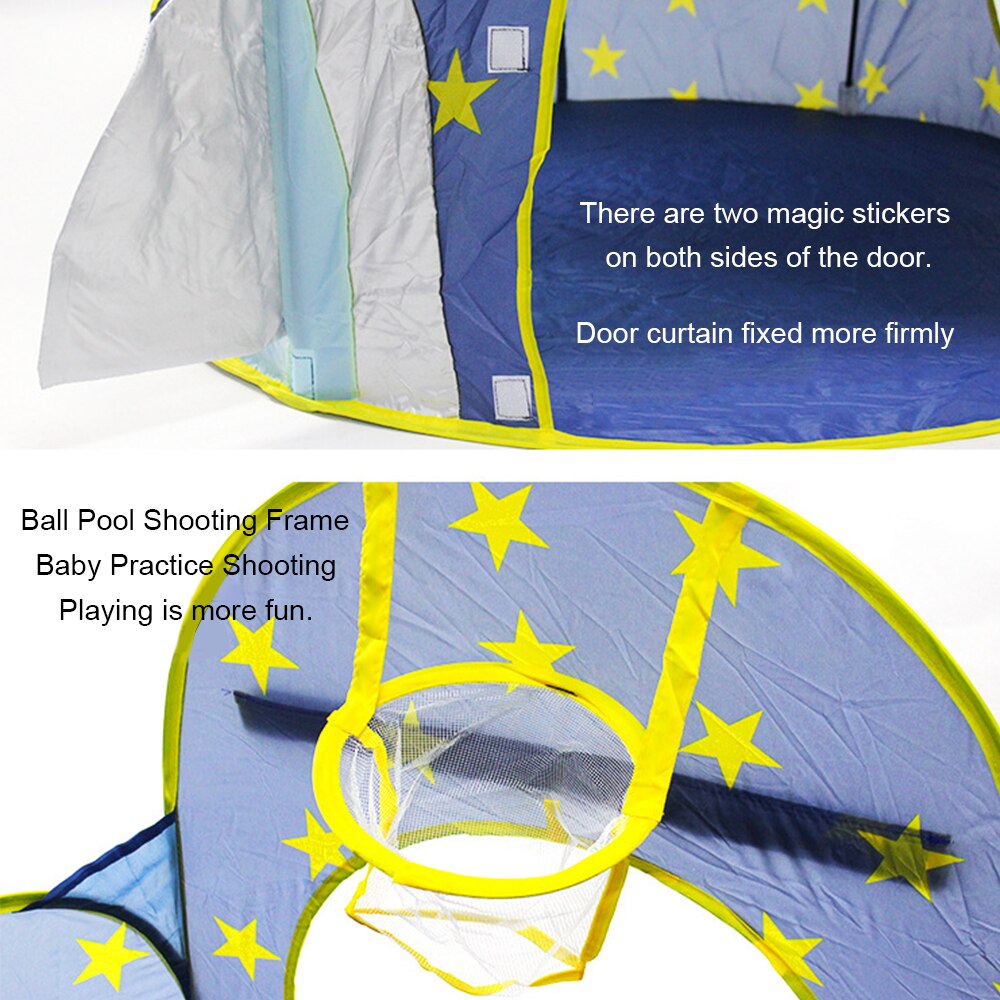 Folding 3 In 1 Spaceship Children&#39;s Tent Tipi Dry Pool Ball Box Rocket Ship Wigwam Tent For Kids Children&#39;s House Ball Pit Tipi