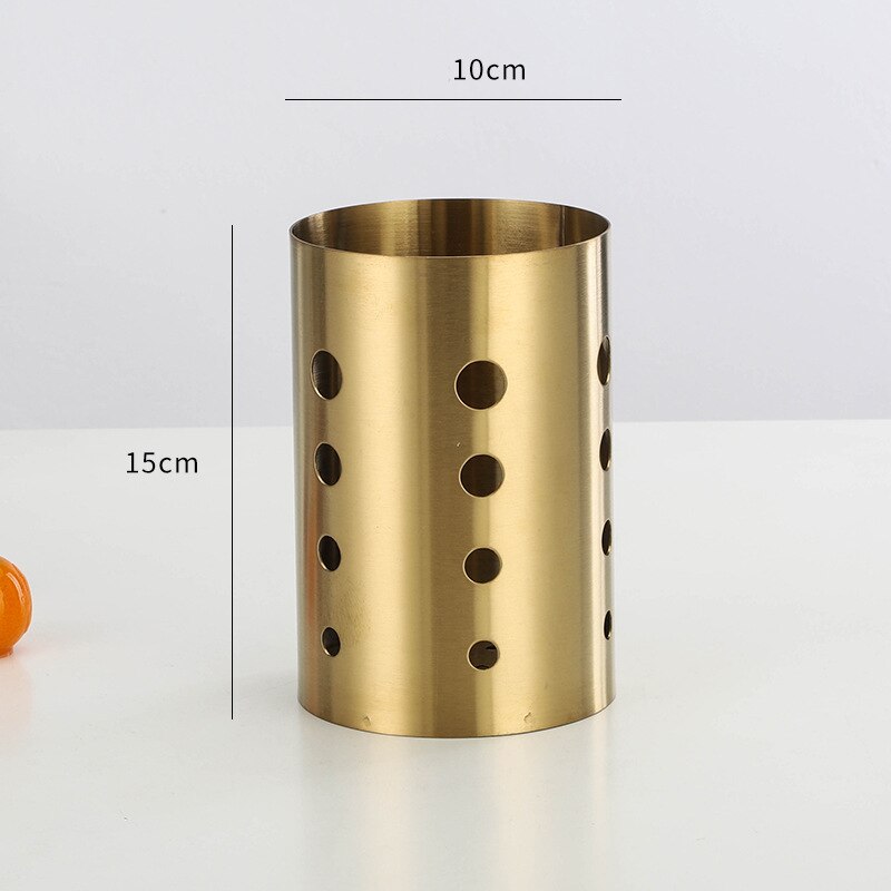 Gold Stainless Steel Chopstick Cutlery Drainer Box Tableware Organizer Rack Spoon Fork Storage Holder Kitchen Accessories: light yellow