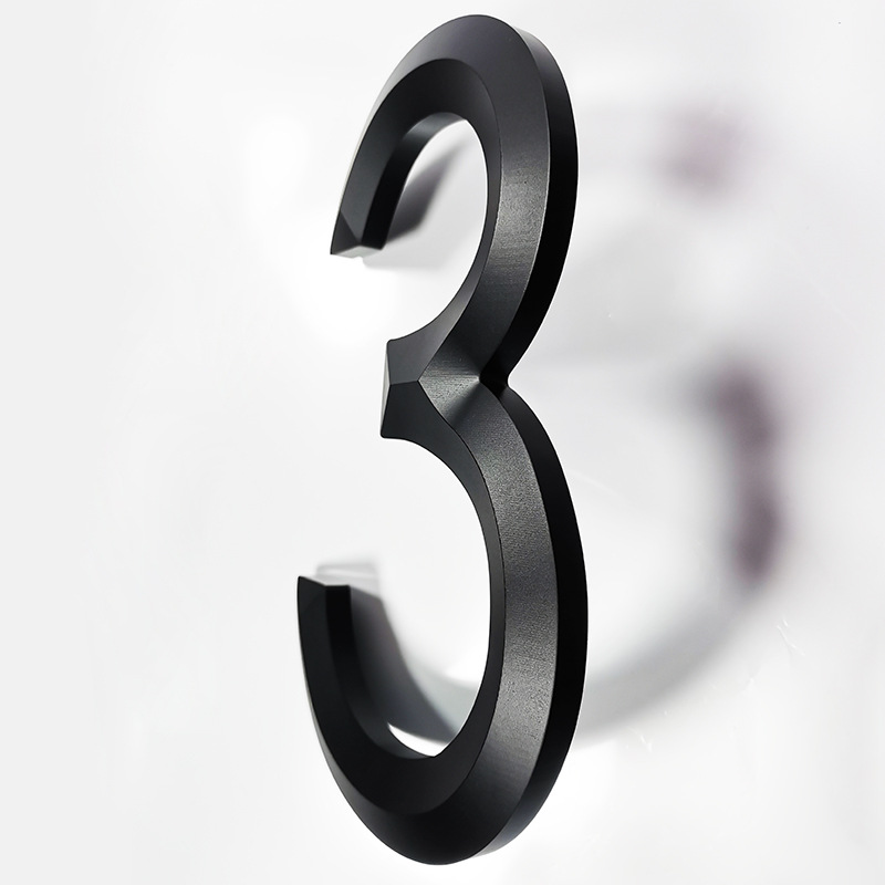 Número de casa flotante 3D, número de dirección, letras grandes y modernas, placas de puerta, números para exteriores, 8 pulgadas/200mm, n. ° 0-9