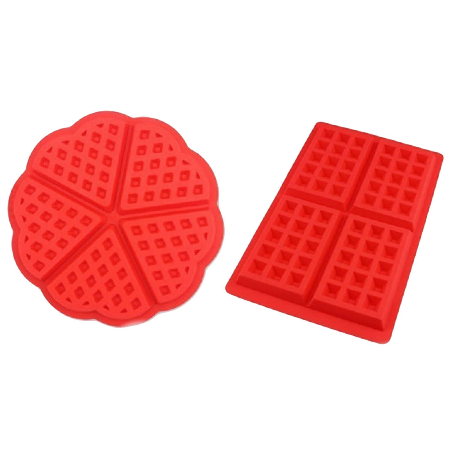 Behogar-Juego de moldes para hacer Barquillo de silicona, 5 cavidades, molde de corazón, 4 cavidades, bandeja cuadrada, molde para pastel, Chocolate, dulces para hornear