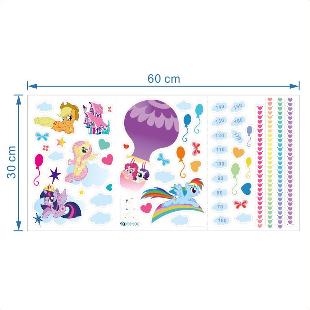 Cartoon Children height measure growth chart wall sticker for kids room nursery girl bedroom art: MLP003