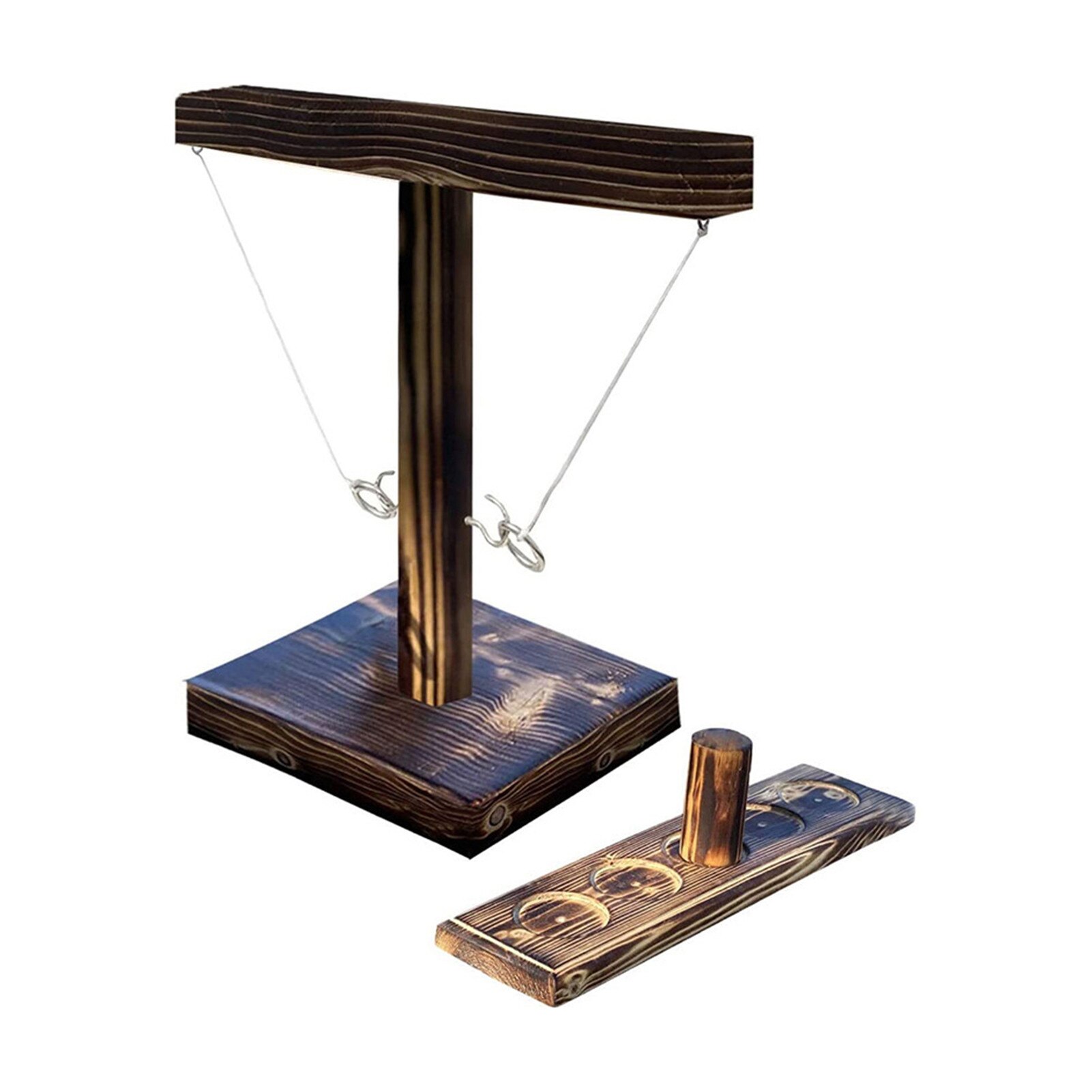 Ring Toss Game Desktop Moderne Gooien Ring Game Speelgoed Snelle Interactief Spel Voor Familievakanties Party Houten Haak game Set: Square Brown