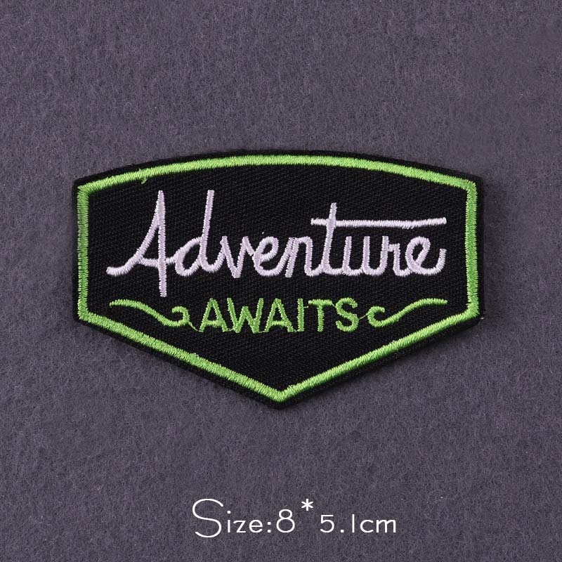 Parches de oso/Lobo para ropa, bordado de Camping de montaña, pegatinas de rayas de viaje de aventura, parches para planchar en la ropa: PE4474CT