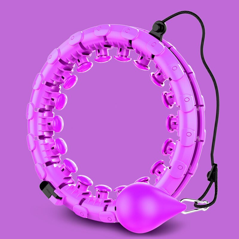 Anel inteligente de argola destacável, 24 seções, sem dedo, treinador de cintura para emagrecimento, massagem, perda de peso, esporte em casa: ROXO