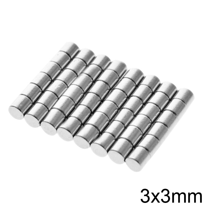 Imanes redondos de neodimio N35, imanes fuertes de 3x3mm, imanes pequeños de 3x3mm, redondos de neodimio, 50 ~ 3000 Uds.