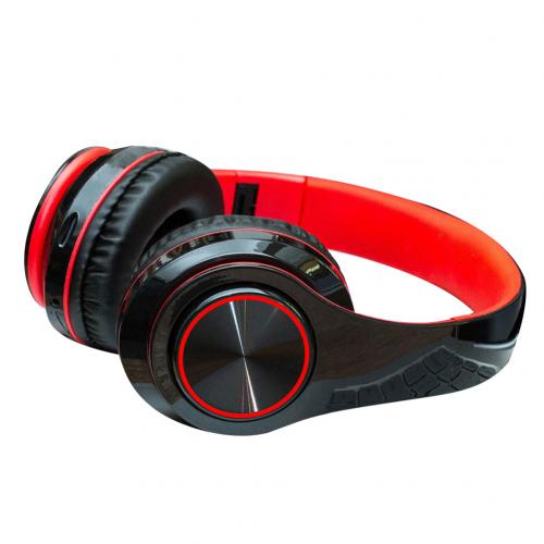Bluetooth V 5,0 Drahtlose Leuchtenden Kopfhörer Super Bass Headset mit Mikrofon Über-Ohr Stereo Ohrhörer: Schwarz rot