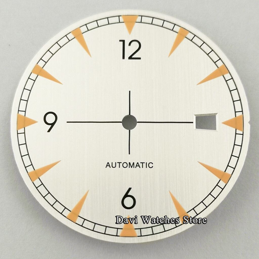 33.2Mm Bliger/Steriele Wijzerplaat Onderdelen Groen Lichtgevende Fit NH35 NH35A Automatische Beweging: C2-no logo