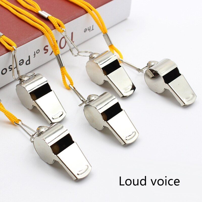 Edelstahlpfeife mit verstellbarem trageband für outdoor-sportarten, lauter, klarer pfiff, rostfrei, für schiedsrichter und andere einsatzkräfte.