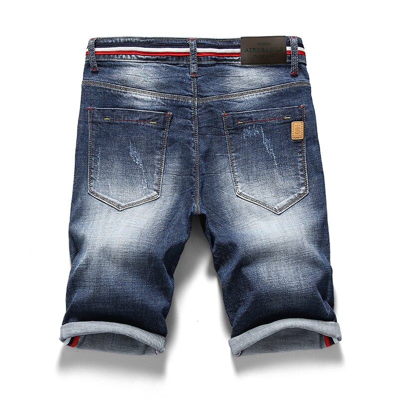 Menn revet korte jeans rett 98%  bomullsshorts jean herre denim merke klær pluss størrelse 28-40