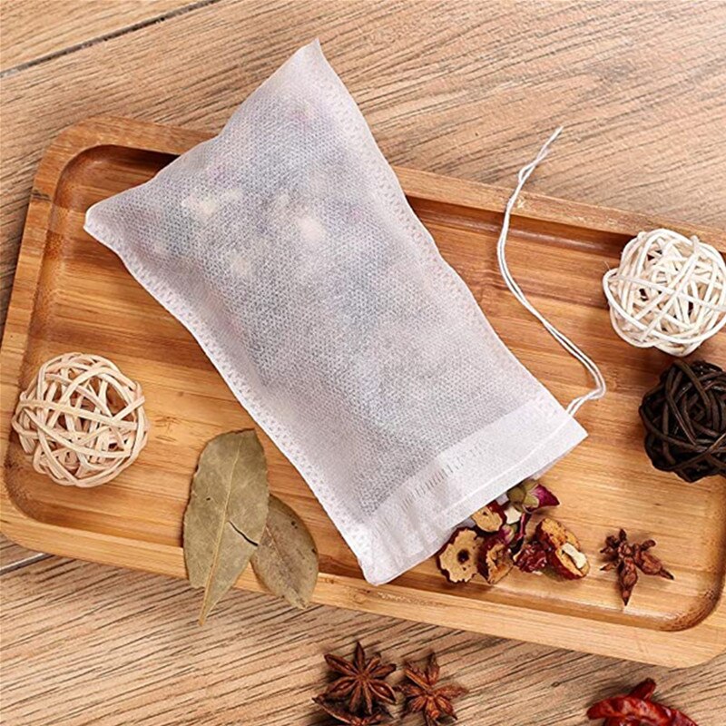 100 Pcs Disposable Tea Bags Filter Bags For Tea Infuser With String Heal Seal, Food Grade Non-woven Fabric Spice Filters Teabags