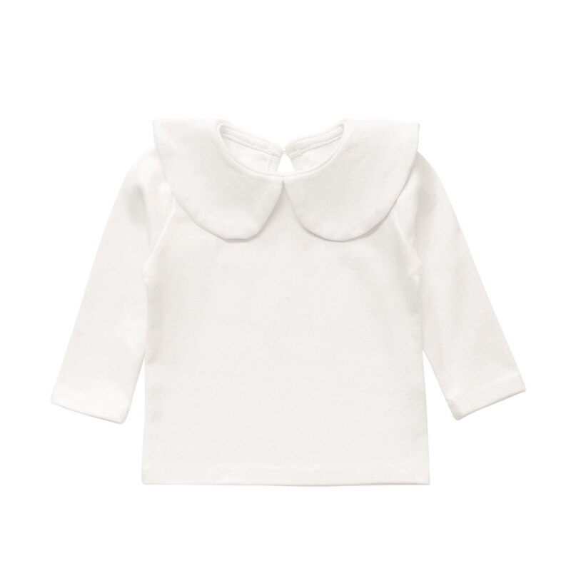 Del bambino Vestiti Delle Ragazze T-Shirt A Manica Lunga Magliette E Camicette di Cotone Della Principessa Camicetta di Autunno della Molla Del Bambino Bambini Solido Casual Abbigliamento