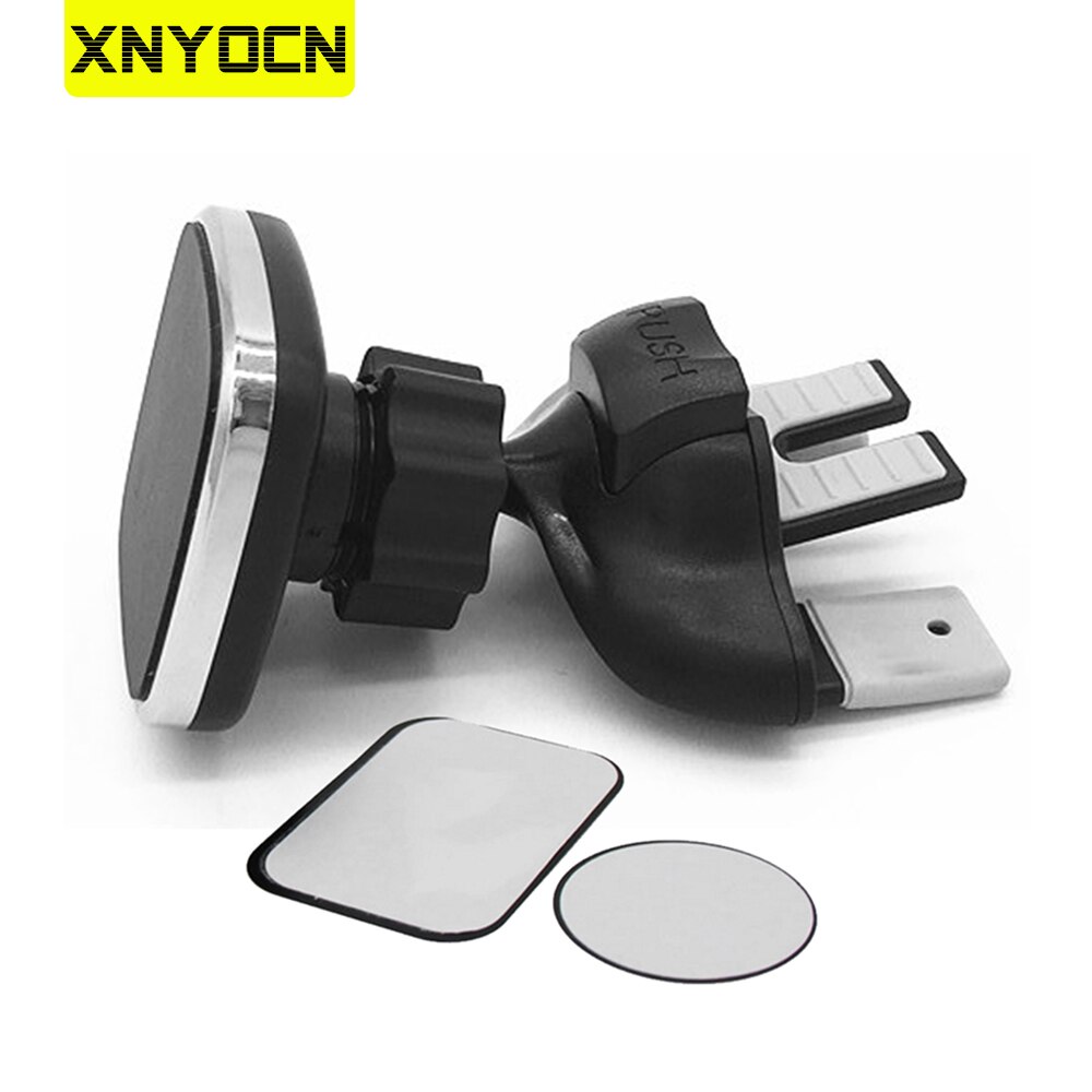 Xnyocn Soporte magnético Ranura para CD de coche Soporte de montaje de ventilación de aire Soporte para teléfono celular Soporte universal ajustable 360 ° Rotación libre Soporte para teléfono móvil para Xiaomi Samsung