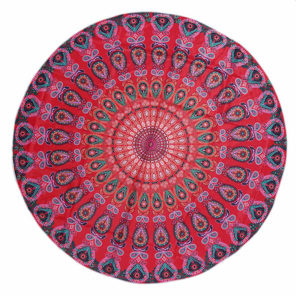 Toalla de playa redonda de microfibra baño de sol de arena para natación 150x150cm YE: 11
