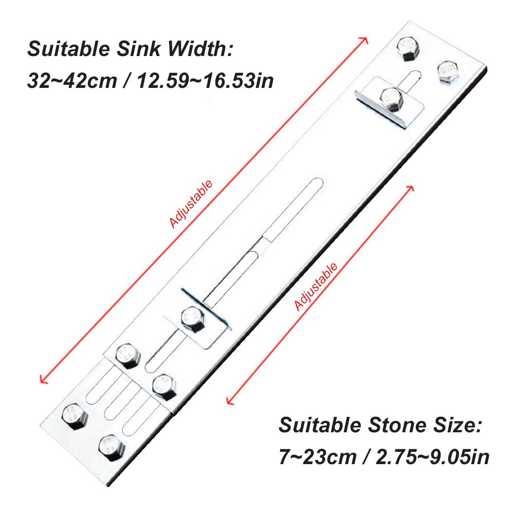 Säädettävä altaan päälle teroituskivipidike sisäänvedettävä liukumaton hankakivi altaan silta sopii 12.2in to 15.74in keittiön tiskialtaan telineeseen: Ruostumaton teräs